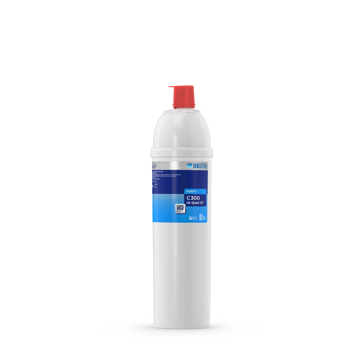 cartouche filtrante BRITA PURITY C300 iQ Quell ST sur fond blanc.